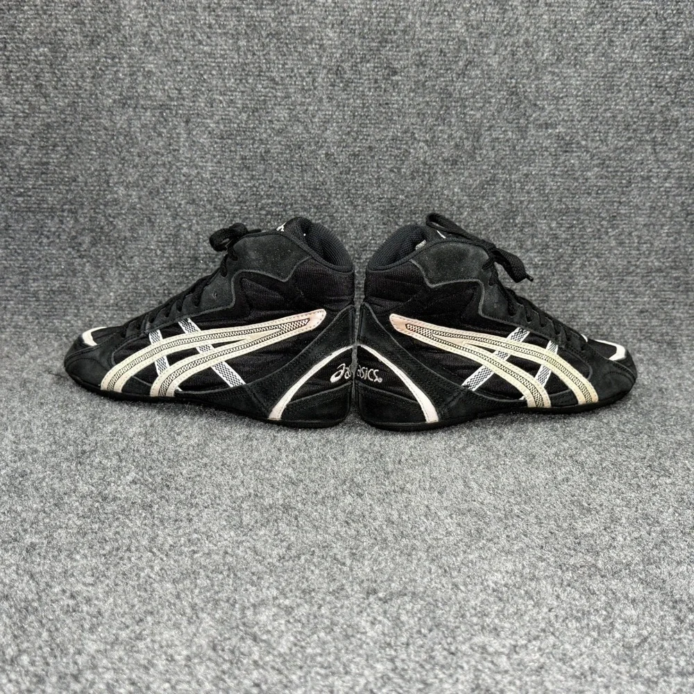 Asics Mosh Wrestling Shoes Boys 6 Black Suede Vintage Folkstyle Greco Boxing MMA